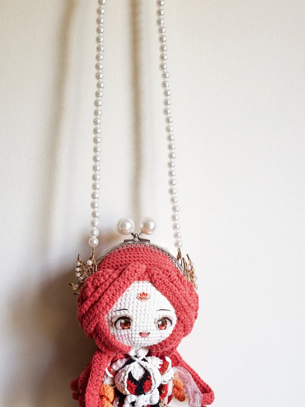 Cute Red Crochet Doll Crossbody Bag - Women - Picture 4 of 12